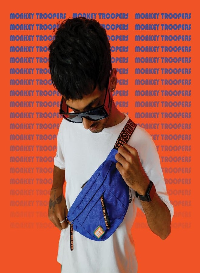 MONKEY TROOPERS Dank Waist Bag, Crossbody, Fanny Pack/Chest Bag of Men Women Girls Boys, Durable, Comfortable, and Spacious, Quick Access for Travel, Causal, Hikking, Everyday (Blue) - Image 2